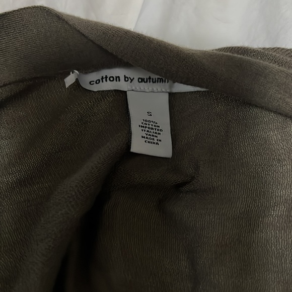 Cotton by Autumn Cashmere Cardigan Olive Size Small S - Picture 2 of 3